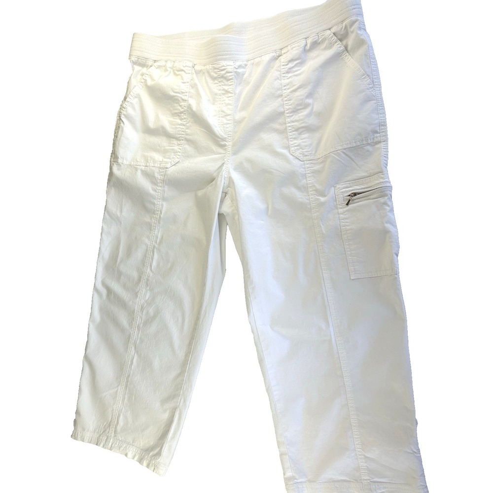 Chico's Roll Tab Crop Pant‎ Effortless Closet Staple Coastal Grandma Size 3-XL